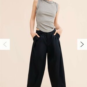 Maeve Midnight Black Wide-Leg Trousers